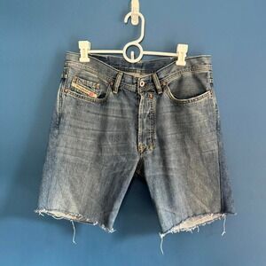 Diesel Cutoff Jorts Men's Size 32 Raw Hem Denim Shorts Quratt‎ Button Fly Grunge